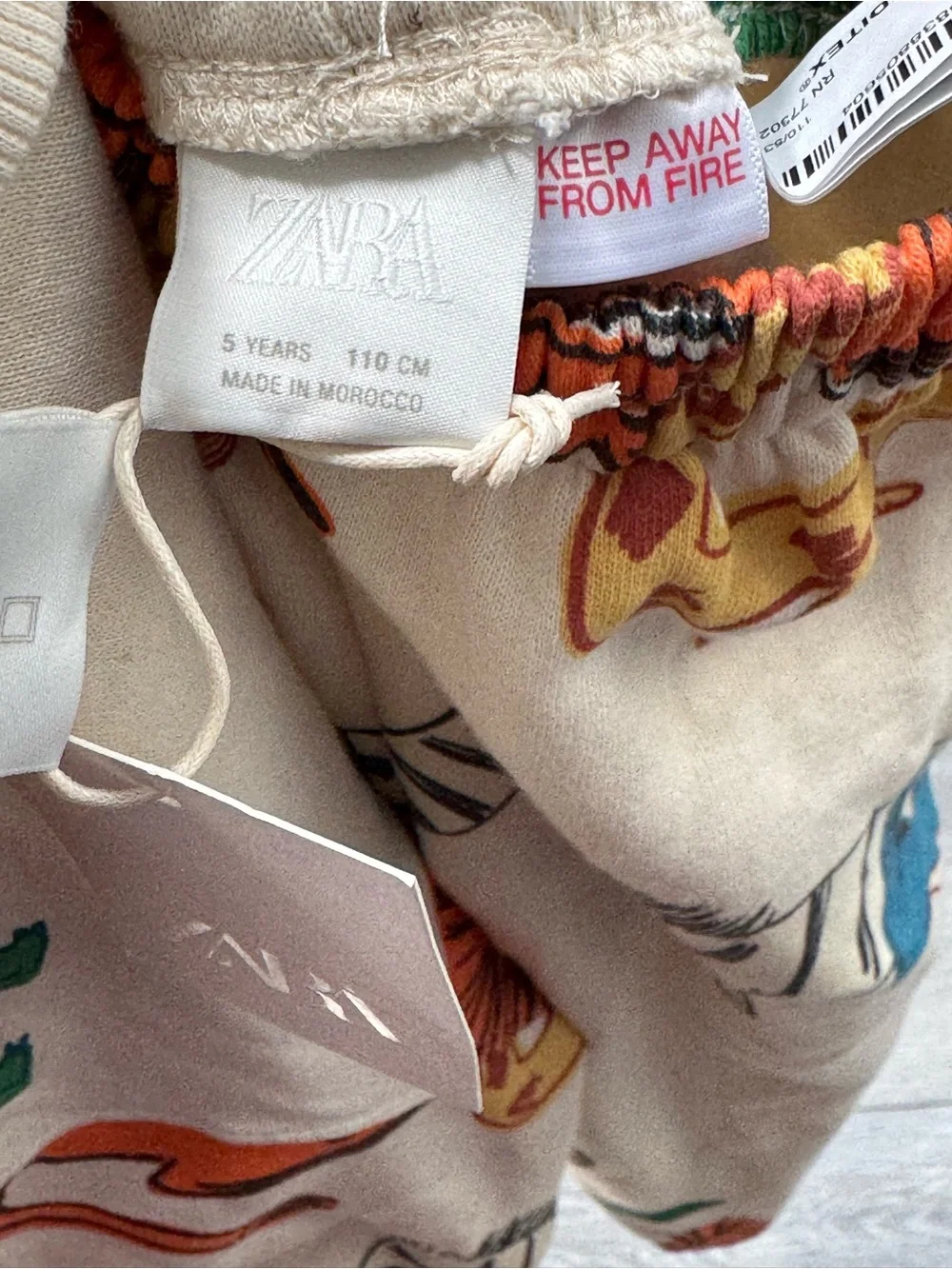 Zara Cream animal print sweatshirt and pants